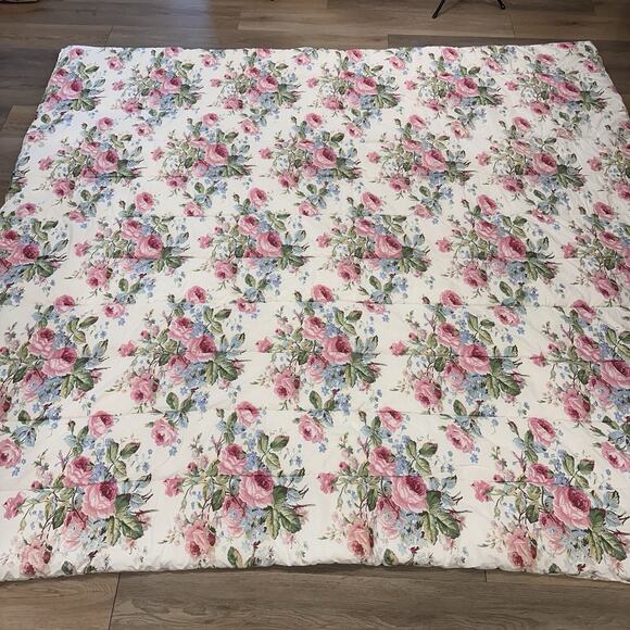 Ralph Lauren VTG Full/Queen Bedding Comforter Retired “Water Floral Pink” EUC - Picture 2 of 7